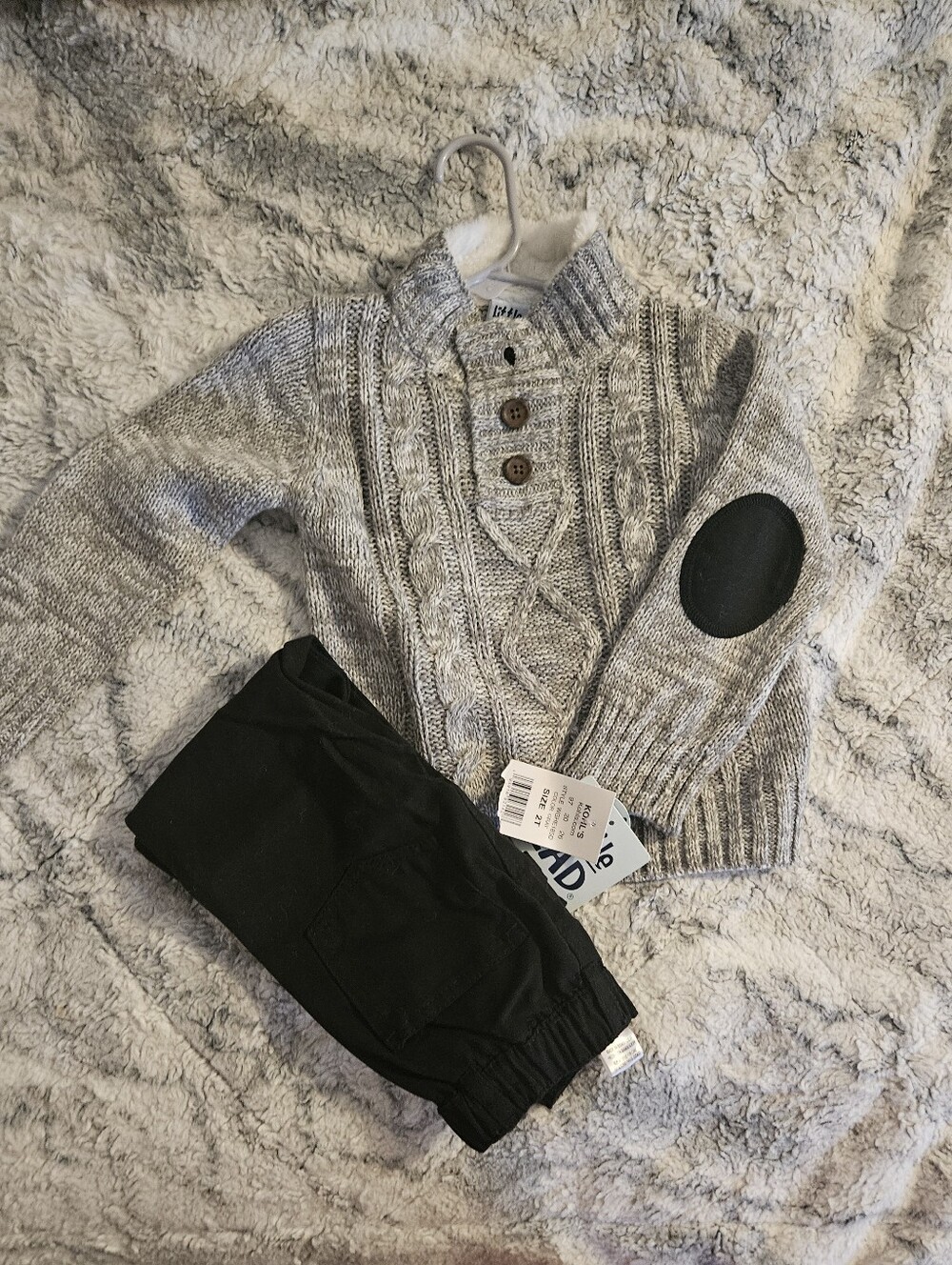 Grey Sweater And Black Pant Boys Outfit
